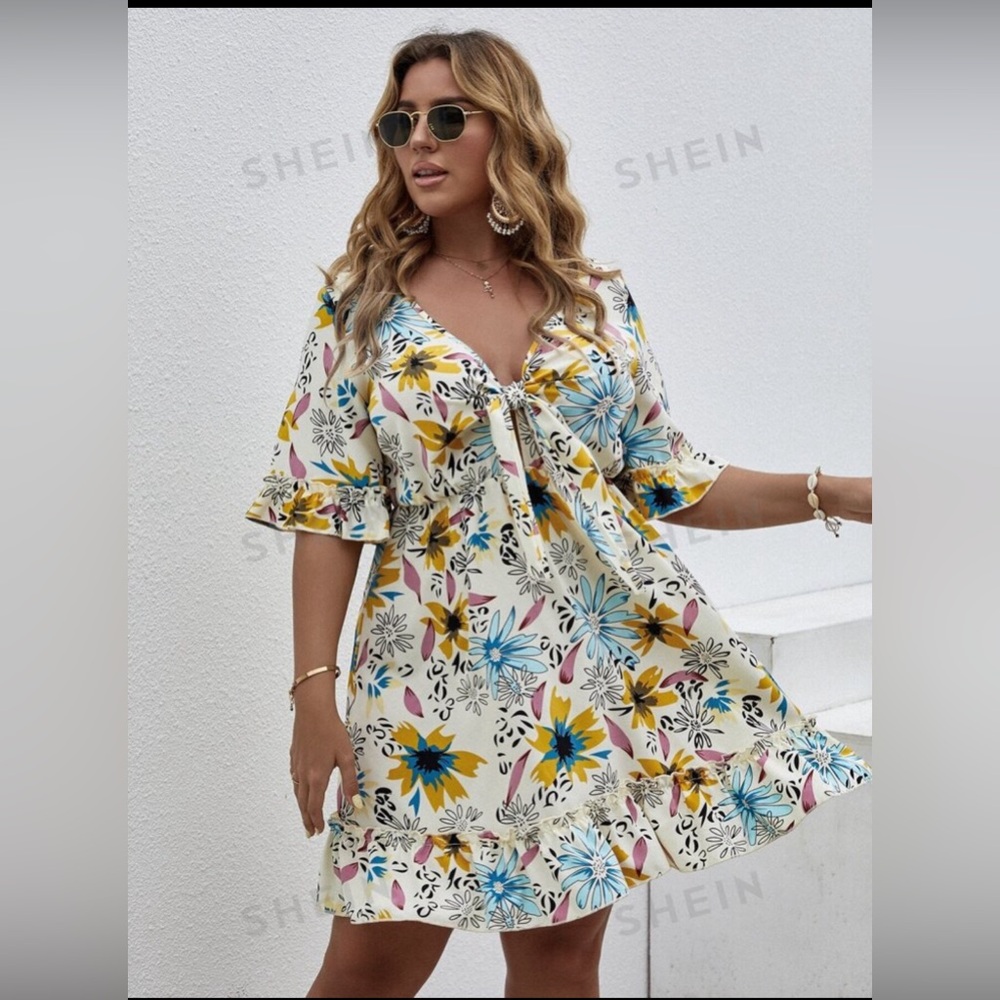 SHEIN Curve Floral Dress - Size 1X